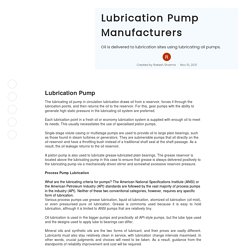 Lubrication Pump Manufacturers