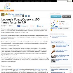 Lucene's FuzzyQuery is 100 times faster in 4.0