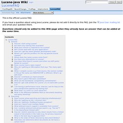 LuceneFAQ - Lucene-java Wiki