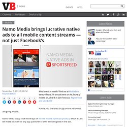 Namo Media brings lucrative native ads to all mobile content streams