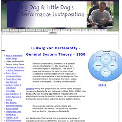Management Theory: Ludwig von Bertalanffy - General System Theory