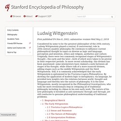 Ludwig Wittgenstein (Stanford Encyclopedia of Philosophy)