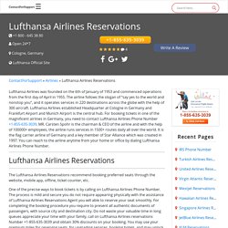 Call Lufthansa Airlines Reservations Number +1-855-635-3039 Customer service