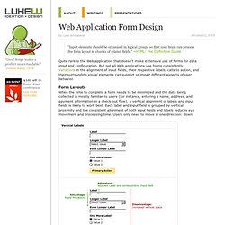 Web Application Form Design