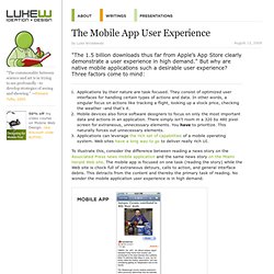 The Mobile App User Experience