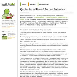 Quotes from Steve Jobs Lost Interview