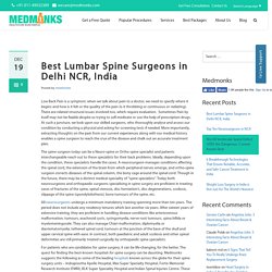 Best Lumbar Spine Surgeons in Delhi NCR, India - Medmonks