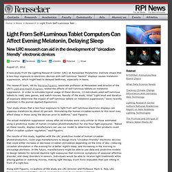 Light From Self-Luminous Tablet Computers Can Affect Evening Melatonin, Delaying Sleep