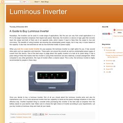 Luminous Inverter : A Guide to Buy Luminous Inverter