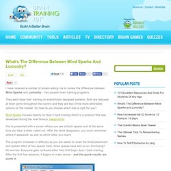 Mind Sparke and Lumosity - What's The Difference?