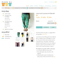 Luna Pants Sewing Pattern PDF