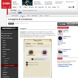 Lunagems & Lunastones - ArcheAge Wiki Guide