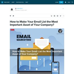 How to Make Your Email List the Most Important Asset of Your Company?: lunaticdevs — LiveJournal