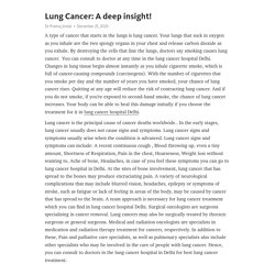 Lung Cancer: A deep insight!