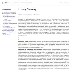 Luxury Glossary