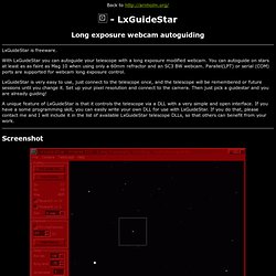 LxGuideStar - Long exposure webcam autoguiding