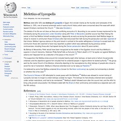 Meletius of Lycopolis
