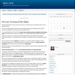 M.E.L.O.N.: Film Law: Purchase of Film Rights