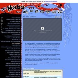 Mabo/Native Title/Wik & Co-Existence