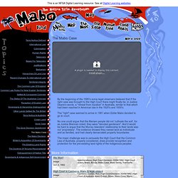 Mabo/Terra Nullius/The Mabo Case