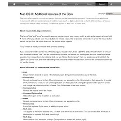 Mac OS X: Additional features of the Dock