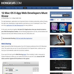 12 Mac OS X App Web Developers Must Know