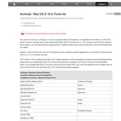 Mac OS X 10.4: Fonts list