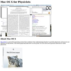 Mac OS X (Snow Leopard) for Physicists