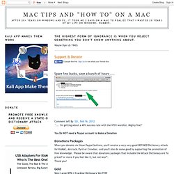 Mac Tips and "How To" On a Mac: Support & Donate