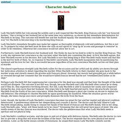 Lady Macbeth Character Analysis