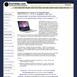 MacBook Pro "Core i5" 2.3 13" Early 2011 Specs (Early 2011 13", MC700LL/A, MacBookPro8,1, A1278, 2419*)