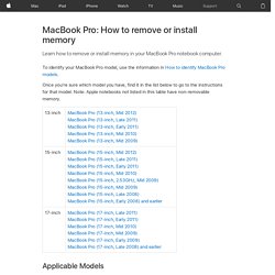 MacBook Pro: How to remove or install memory