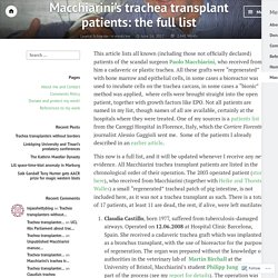Macchiarini’s trachea transplant patients: the full list – For Better Science