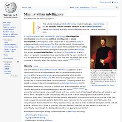 Machiavellian intelligence