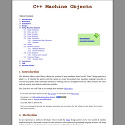 Machine Objects - Hierarchical state machines in C++