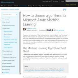 How to choose machine learning algorithms