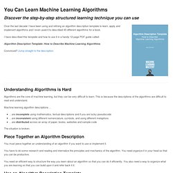 You Can Learn Machine Learning Algorithms