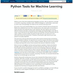 Python Tools for Machine Learning