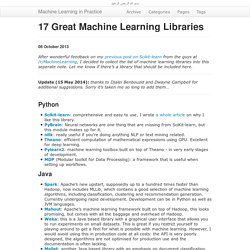 17 Great Machine Learning Libraries