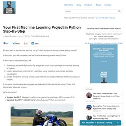 Your First Machine Learning Project in Python Step-By-Step