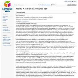 KWTR: Machine learning for NLP