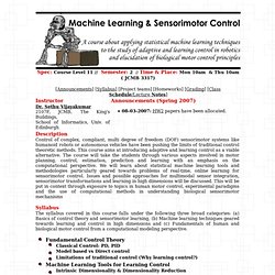 MLSC: Machine Learning & Sensorimotor Control