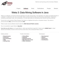 Weka 3 - Data Mining with Open Source Machine Learning Software in Java
