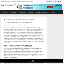 Time Machine MacBook : mode d'emploi - MacBookCity