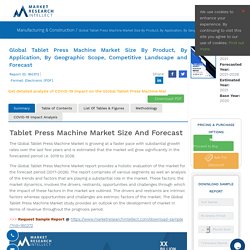 Tablet Press Machine Market Size, Share, Outlook and Forecast