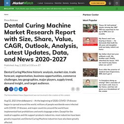 Dental Curing Machine Market Research Report with Size, Share, Value, CAGR, Outlook, Analysis, Latest Updates, Data, and News 2020-2027