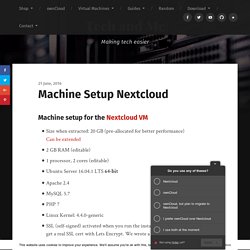 Machine Setup Nextcloud – Tech and Me