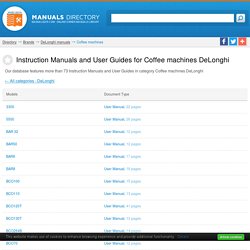 Coffee machines DeLonghi User Manuals - Read online or download PDF