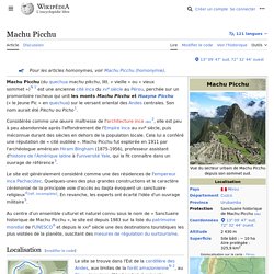 Machu Picchu
