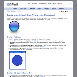 Create a Macintosh Aqua Sphere using Photoshop - Tutorial
